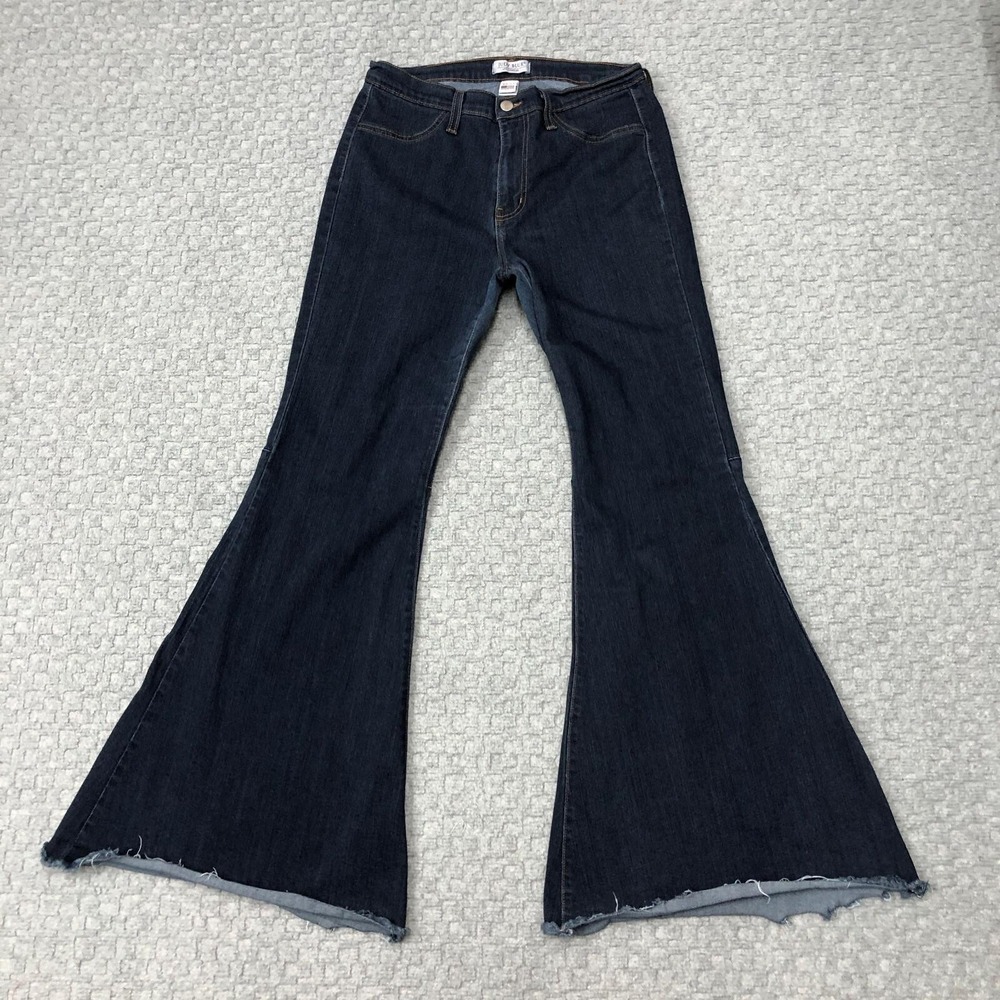 Judy Blue Jeans Womens 13/31 Super Flare Bell Bottom Raw Hem Made USA